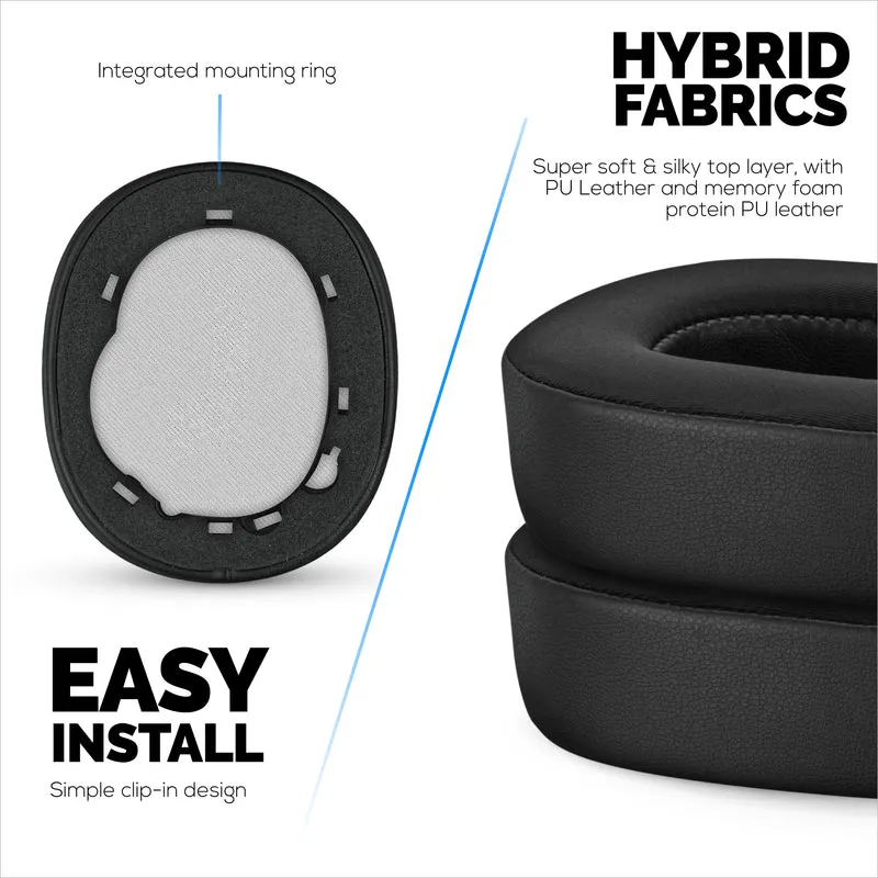 Hybrid-Ohrpolster für JBL E65 (E65BT E65BTNC), Live 650 (650NC 650BTNC), Live 660 (660NC 660BTNC) und Duet NC-Kopfhörer, kühles Gel, superweicher Stoff, PU-Leder und dicker Memory-Schaum