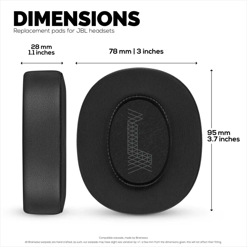 Hybrid-Ohrpolster für JBL E65 (E65BT E65BTNC), Live 650 (650NC 650BTNC), Live 660 (660NC 660BTNC) und Duet NC-Kopfhörer, kühles Gel, superweicher Stoff, PU-Leder und dicker Memory-Schaum