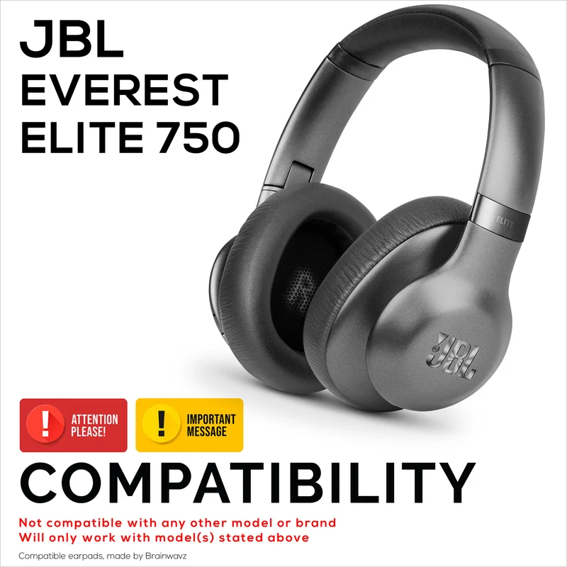 Pad Telinga Gantian untuk Fon Kepala JBL EVEREST ELITE 750 & 750NC - Kulit PU & Busa Memori