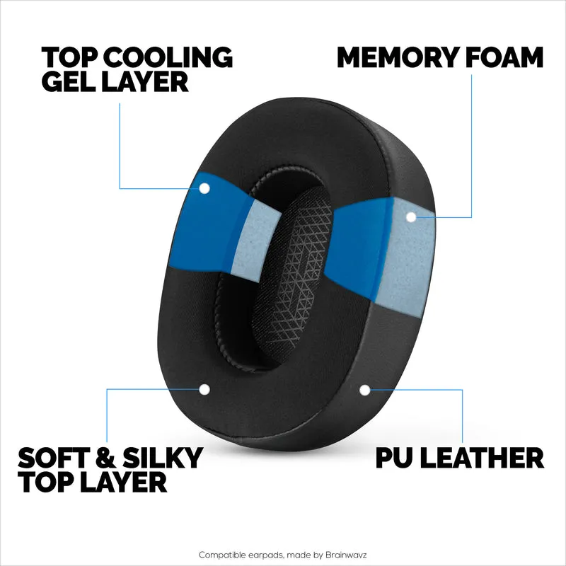 Pad Telinga Hibrid untuk Fon Kepala JBL LIVE 500BT, Gel Sejuk, Fabrik Sangat Lembut, Kulit PU & Busa Memori Lebih Tebal