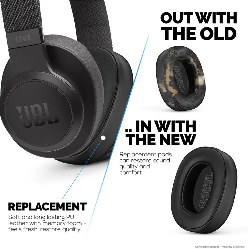 Pad Telinga Gantian untuk Fon Kepala JBL 500BT - Kusyen Telinga Kulit PU & Busa Memori