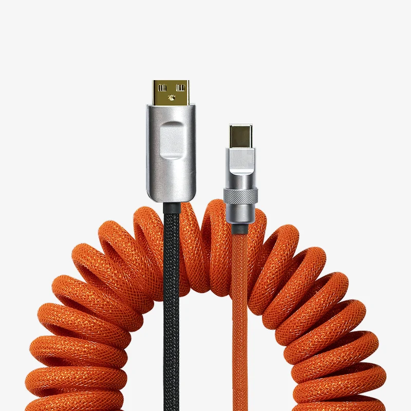MelGeek Keyboard-Themed Hand Made Silver Aviator Coil Cables