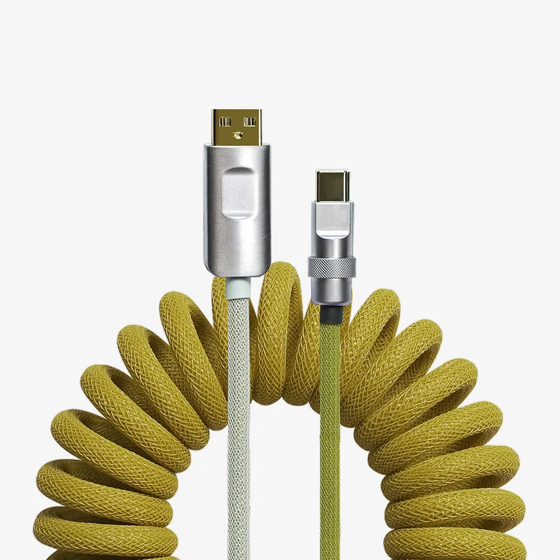MelGeek Keyboard-Themed Hand Made Silver Aviator Coil Cables