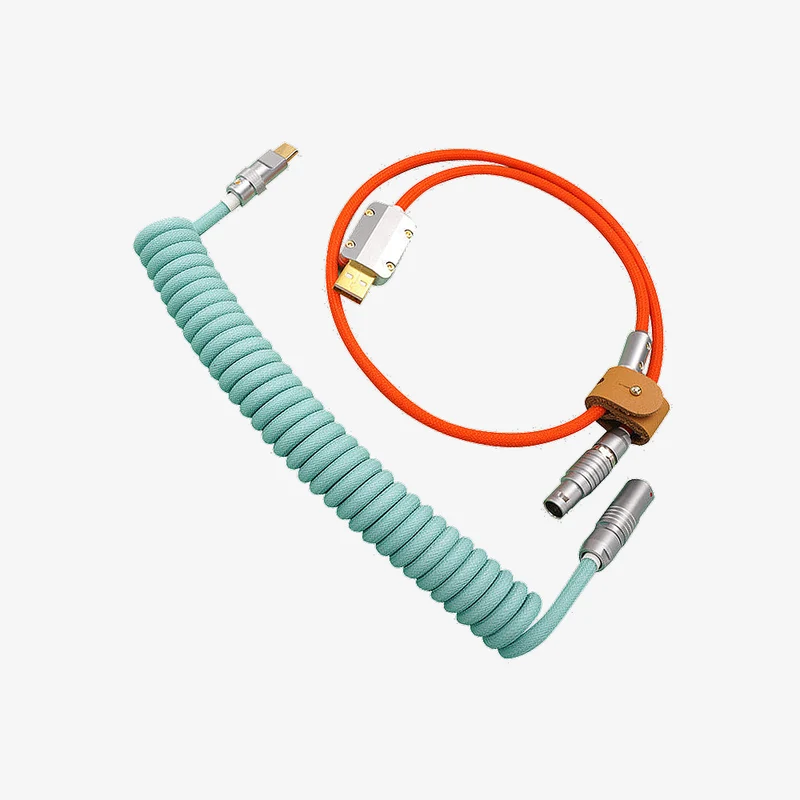 MelGeek Keyboard-Themed Hand Made Silver Aviator Coil Cables