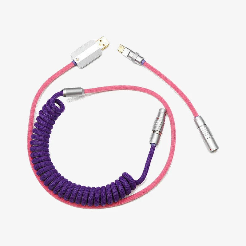 MelGeek Keyboard-Themed Hand Made Silver Aviator Coil Cables