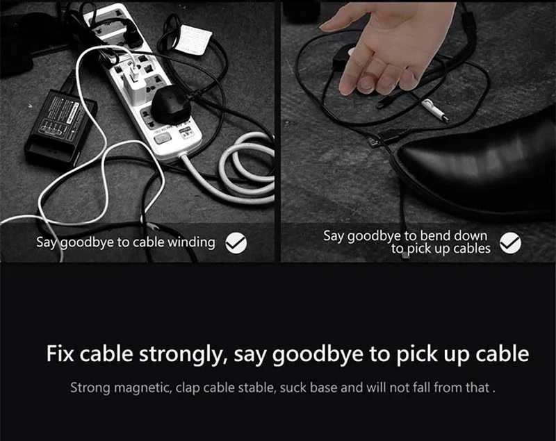 Innovative magnetische Kabelhalter Clips (3 Stk)