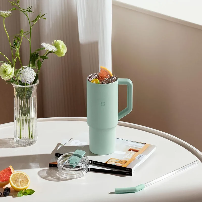 Xiaomi Strohbecher 1L – Hochkapazitiver Isolierbecher aus 316L Edelstahl mit Strohhalm
