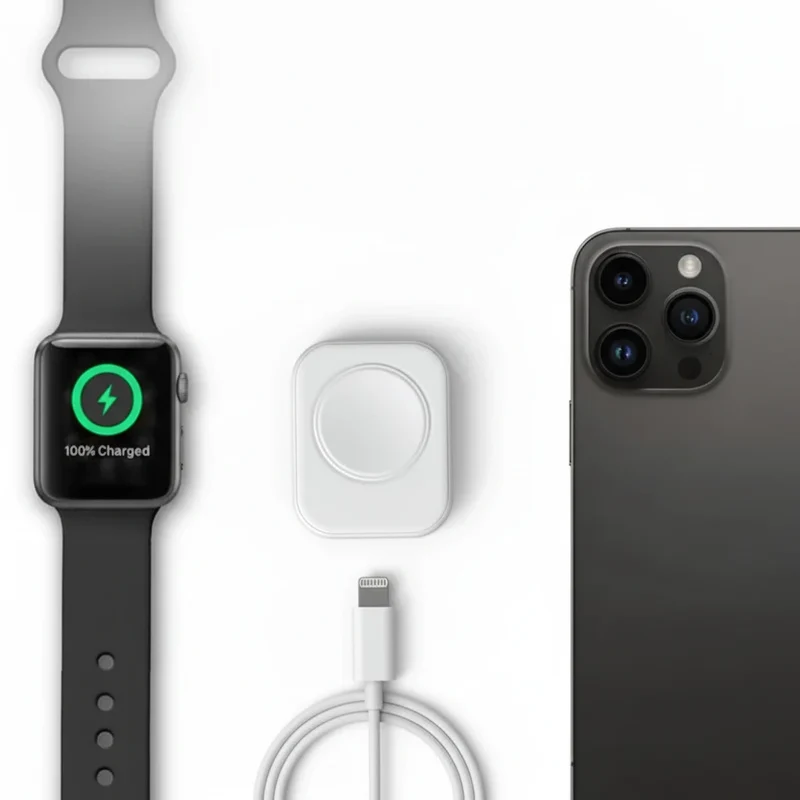 Kabellose Lade-Station für Armbanduhr & Smartphone