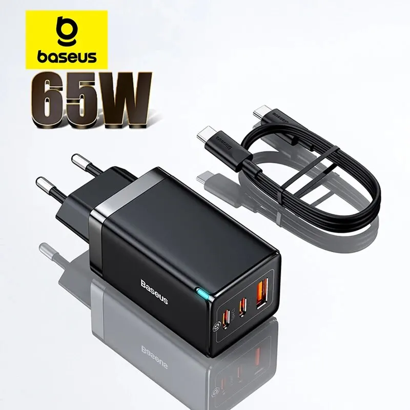 Baseus 65W GaN Ladegerät – Schnelles USB Type-C Ladegerät