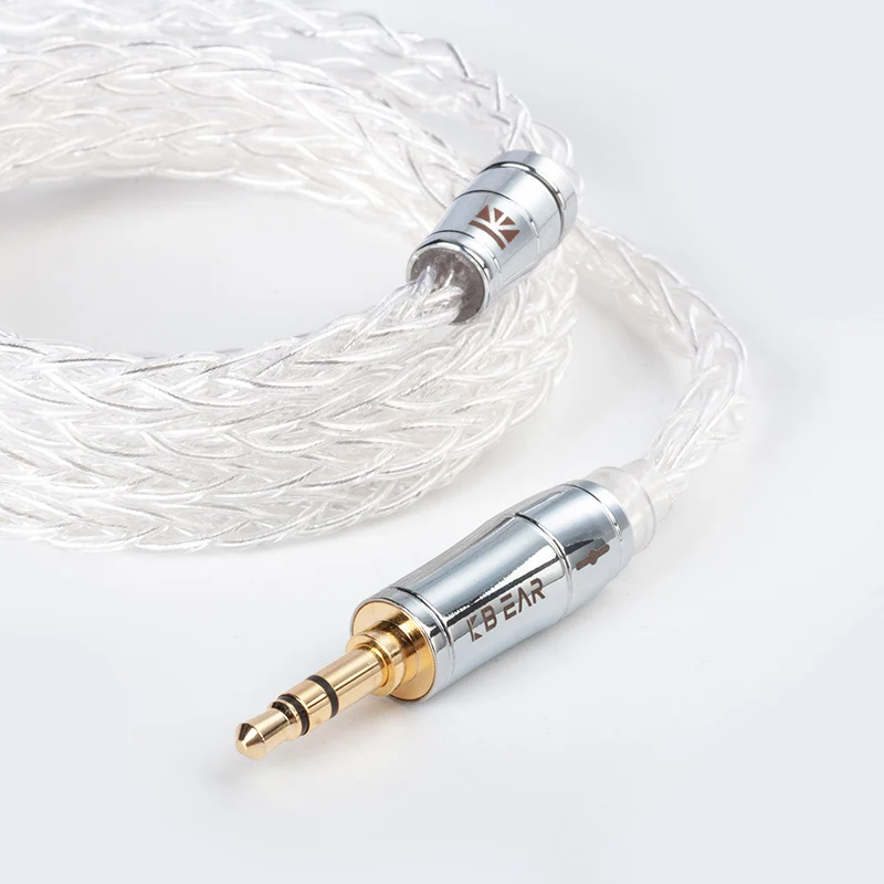 【KBEAR Limpid Pro——Clearance】 8 Core Pure Silver Cable for In Ear Monitor Earphone, 1.2M long
