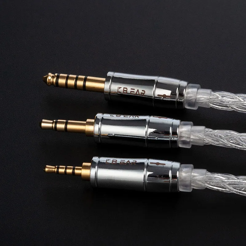 【KBEAR Limpid Pro——Clearance】 8 Core Pure Silver Cable for In Ear Monitor Earphone, 1.2M long