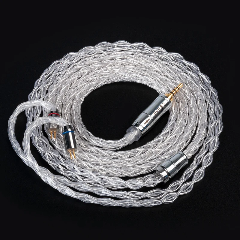 【KBEAR Limpid Pro——Clearance】 8 Core Pure Silver Cable for In Ear Monitor Earphone, 1.2M long