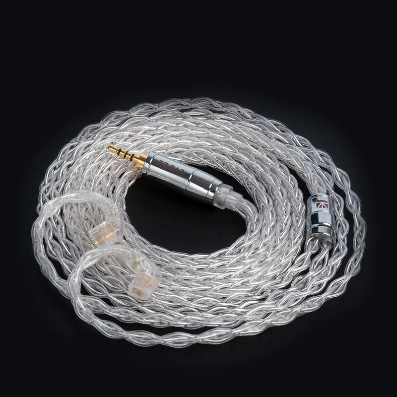 【KBEAR Limpid Pro——Clearance】 8 Core Pure Silver Cable for In Ear Monitor Earphone, 1.2M long