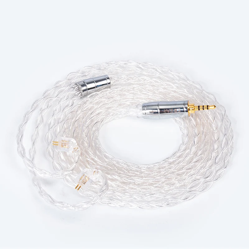 【KBEAR Limpid Pro——Clearance】 8 Core Pure Silver Cable for In Ear Monitor Earphone, 1.2M long