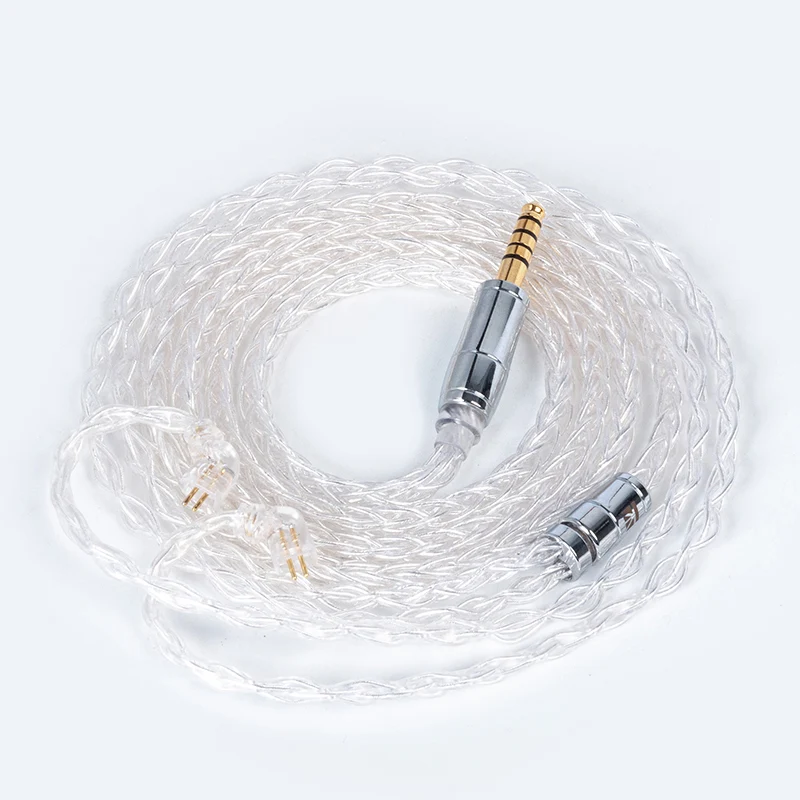 【KBEAR Limpid Pro——Clearance】 8 Core Pure Silver Cable for In Ear Monitor Earphone, 1.2M long