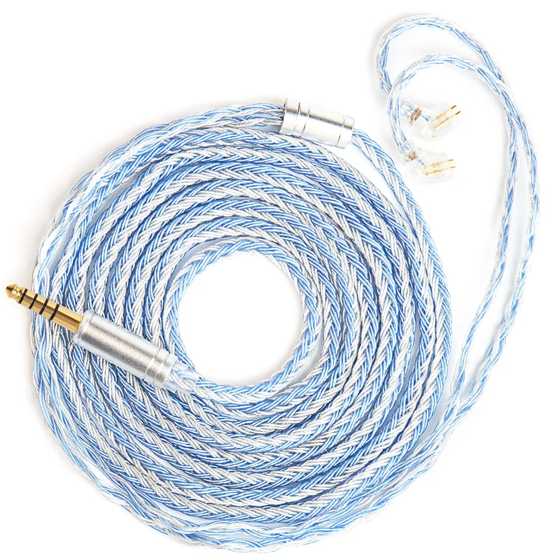 【KBEAR ST16 Max】16-core 1.5M Length 5N OCC Silver-plated Upgrade Cable for IEM Headphones Earbuds