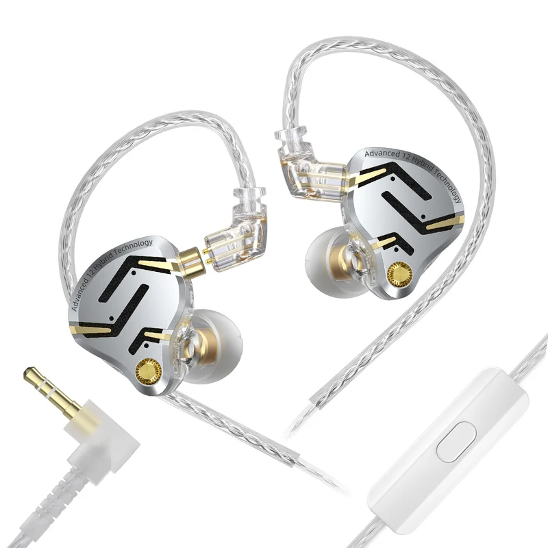 【KZ ZS12 PRO 2】Flagship-grade Super-Linear 1DD+5BA Hybrid IEM, 3.5mm, Type C Sound Card Version for Gamers