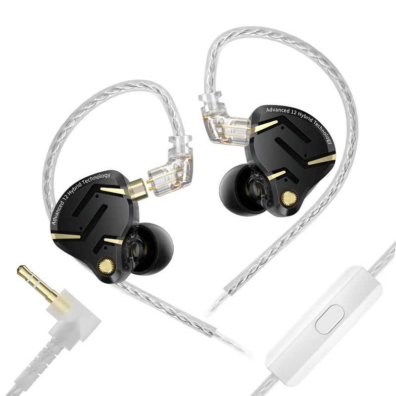 【KZ ZS12 PRO 2】Flagship-grade Super-Linear 1DD+5BA Hybrid IEM, 3.5mm, Type C Sound Card Version for Gamers