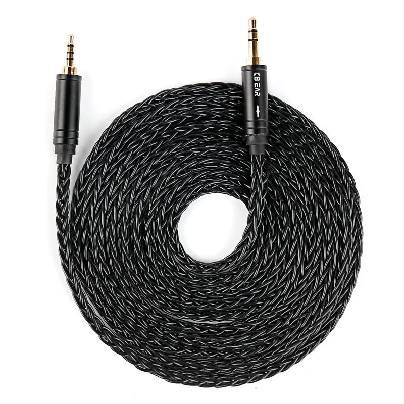 【KBEAR AUX08 Plus】8 Strands 4N OFC Silver-plated Hi-Fi AUX Cable