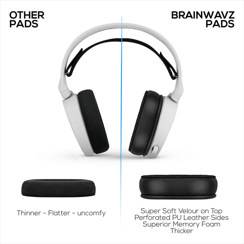 Hybrid-Ohrpolster für die Headsets Steelseries Arctis 1, 3, 5, 7, 9, PRO und PRIME – dickerer Memory-Schaum, bequemer und langlebiger