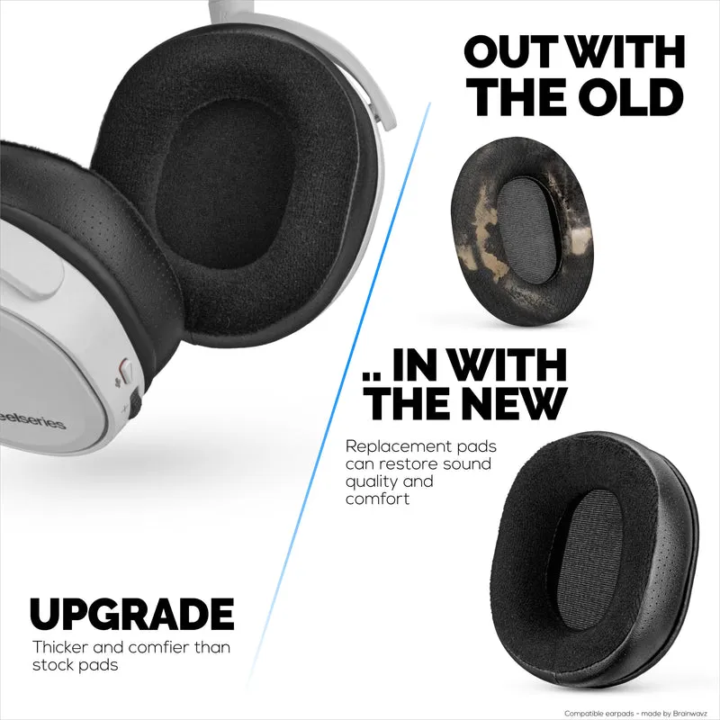 Hybrid-Ohrpolster für die Headsets Steelseries Arctis 1, 3, 5, 7, 9, PRO und PRIME – dickerer Memory-Schaum, bequemer und langlebiger