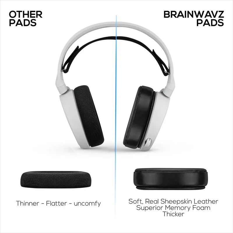 Schaffell-Ohrpolster für Steelseries Arctis 1, 3, 5, 7, 9, PRO & PRIME Headsets, Echtleder mit Memory Foam