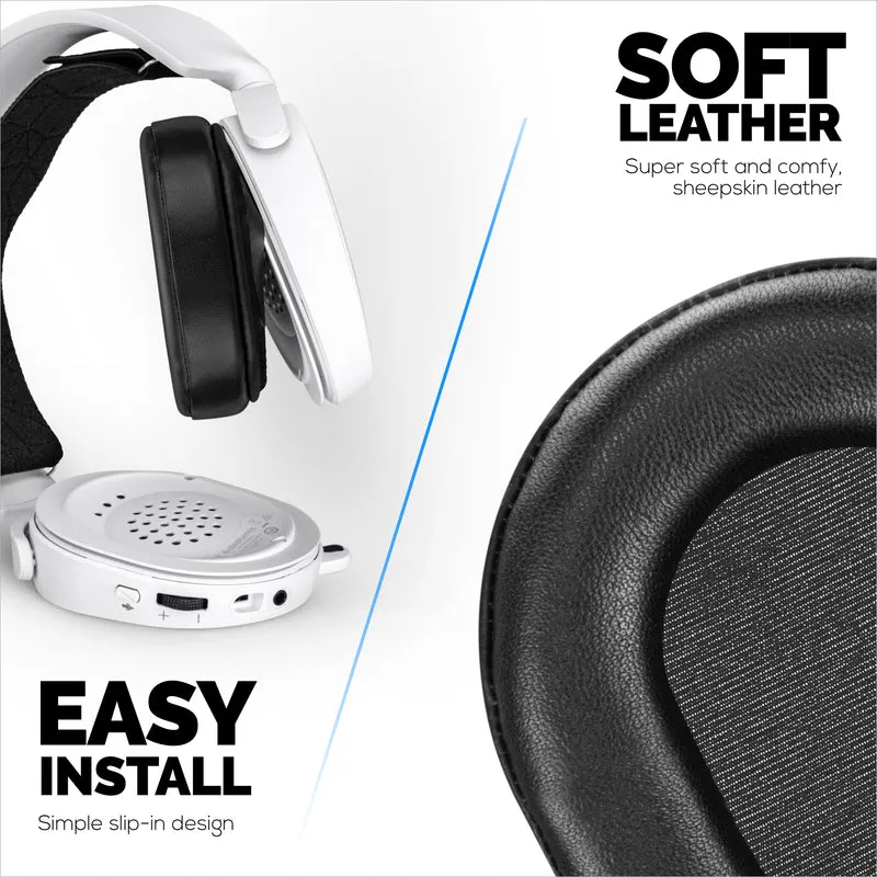 Schaffell-Ohrpolster für Steelseries Arctis 1, 3, 5, 7, 9, PRO & PRIME Headsets, Echtleder mit Memory Foam