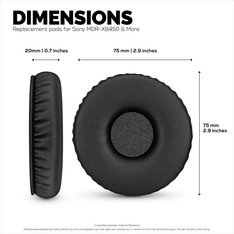 Pad Telinga Gantian untuk Fon Kepala SONY MDR-XB450, XB450AP, XB550AP - Kulit PU Lembut & Busa Memori