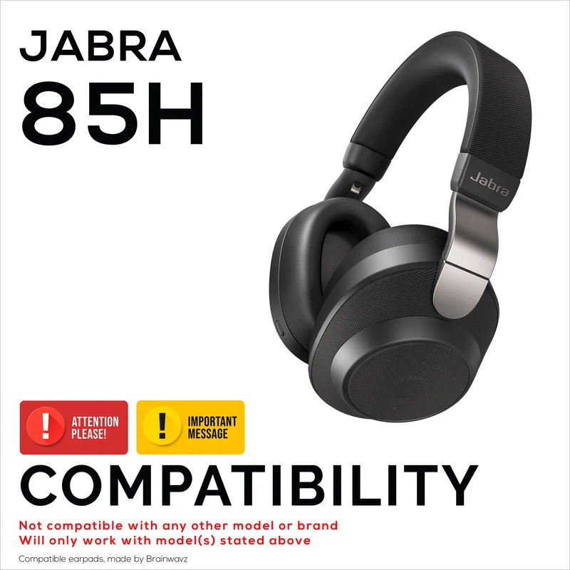 Ersatz-Ohrpolster für kabellose Jabra Elite 85H-Kopfhörer, weiches PU-Leder und Memory-Schaum.