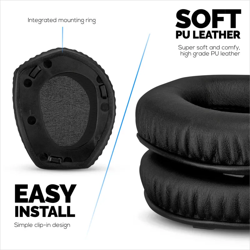 Ersatz-Ohrpolster für SENNHEISER-Kopfhörer RS165, RS175, RS185 und RS195 – weiches PU-Leder und weicher Schaumstoff