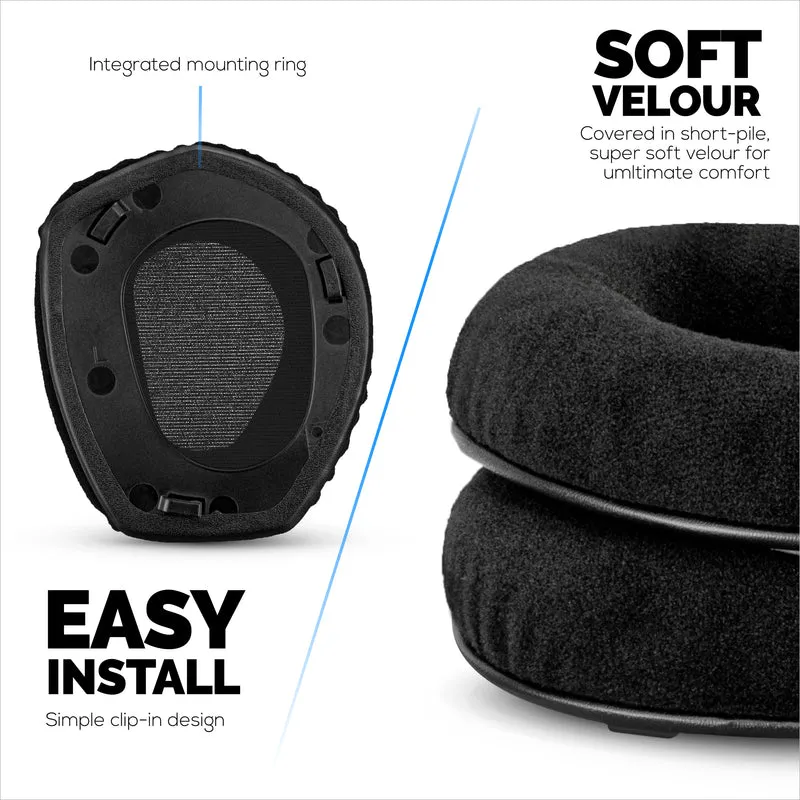 Alas Telinga Velour untuk Fon Kepala SENNHEISER RS165, RS175, RS185 & RS195 - Pad Telinga Buih Lembut, HDR165, HDR175, HDR185, HDR195