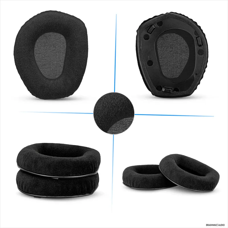 Alas Telinga Velour untuk Fon Kepala SENNHEISER RS165, RS175, RS185 & RS195 - Pad Telinga Buih Lembut, HDR165, HDR175, HDR185, HDR195