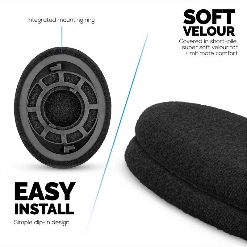 Alas Telinga Velour untuk Fon Kepala SENNHEISER RS120, RS110, RS115, RS117, RS119 - Pad Telinga Buih Lembut - HDR 120, HDR100, HDR110, HDR117, HDR119