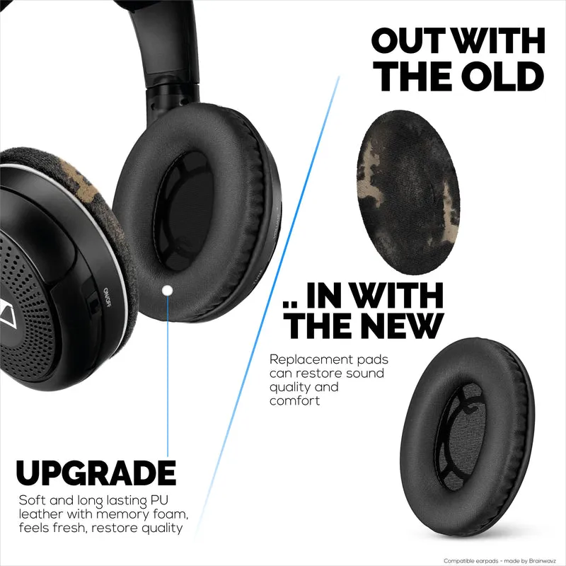 Ersatz-Ohrpolster für SENNHEISER-Kopfhörer RS120, RS110, RS115, RS117, RS119 – Ohrpolster aus weichem PU-Leder und Schaumstoff – HDR 120, HDR100, HDR110, HDR117, HDR119
