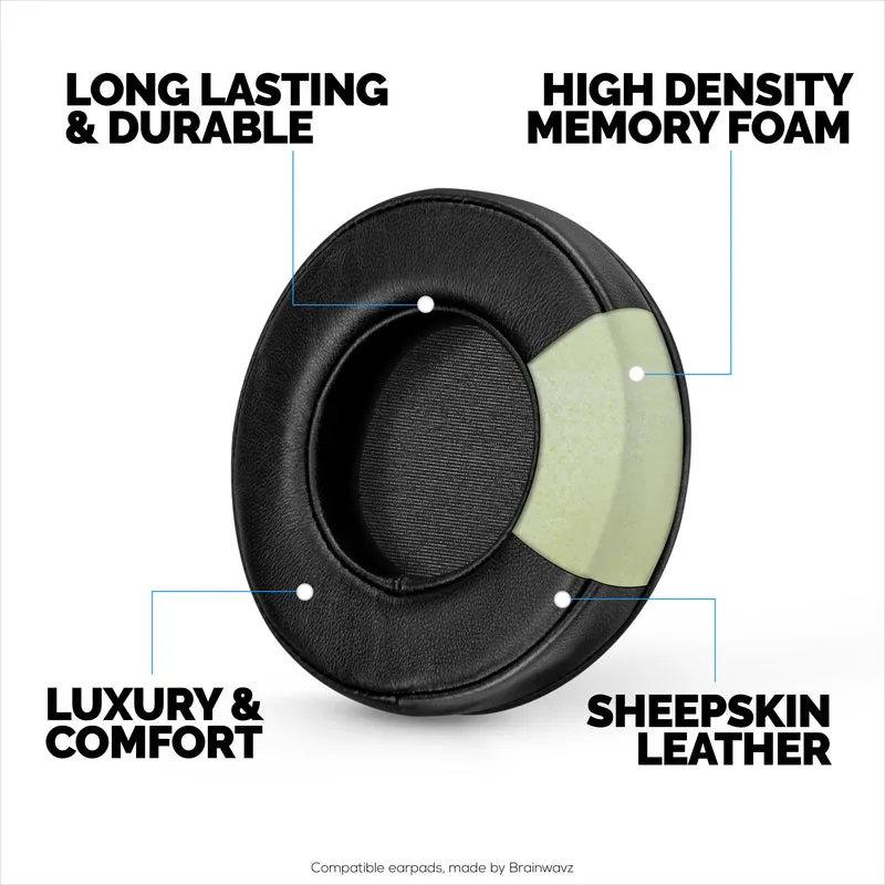 Pad Telinga Kulit Bebiri untuk Fon Kepala Siri BEYERDYNAMIC DT880, DT531, DT690, DT811, DT880, DT911, DT931 & DT990