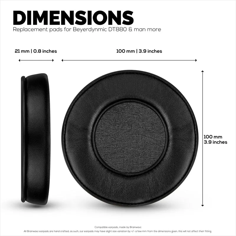 Pad Telinga Kulit Bebiri untuk Fon Kepala Siri BEYERDYNAMIC DT880, DT531, DT690, DT811, DT880, DT911, DT931 & DT990