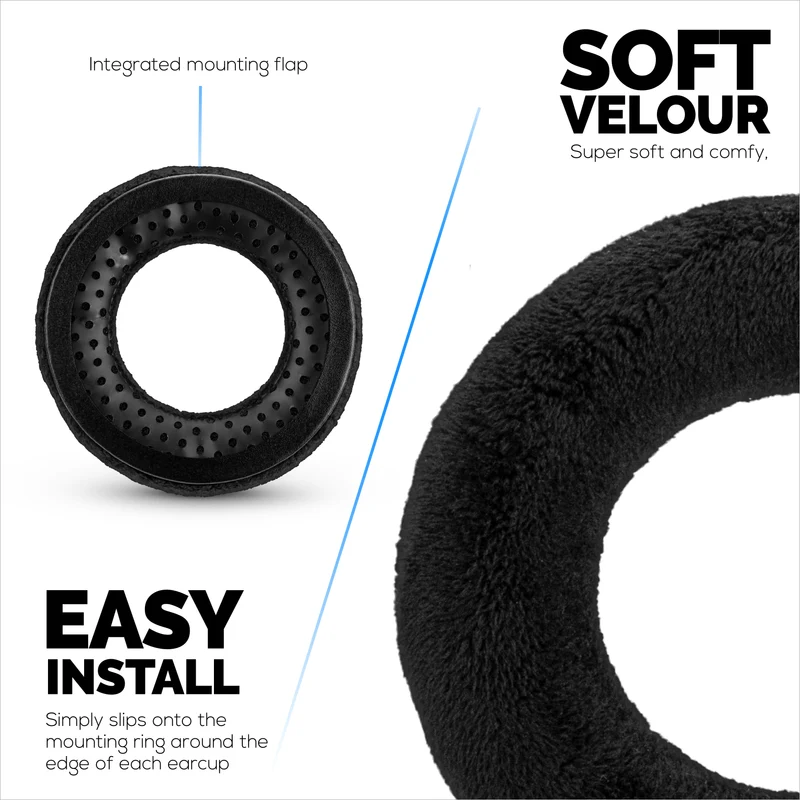 Velours-Ohrpolster für BEYERDYNAMIC DT880, DT531, DT690, DT811, DT880-Serie, DT911, DT931 und DT990-Serie
