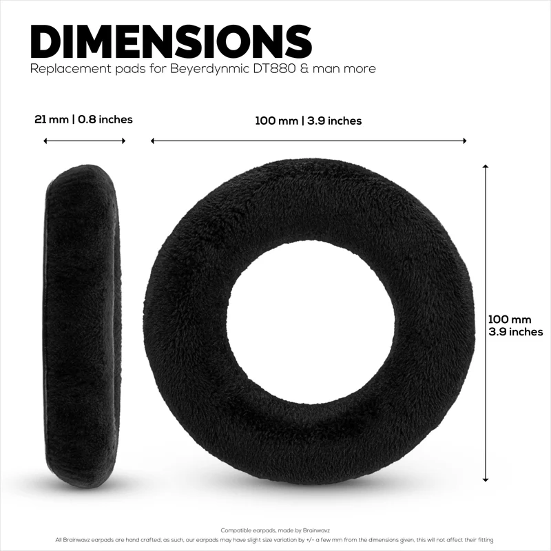 Velours-Ohrpolster für BEYERDYNAMIC DT880, DT531, DT690, DT811, DT880-Serie, DT911, DT931 und DT990-Serie