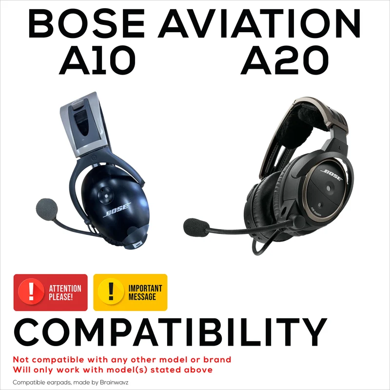 Ersatz-Ohrpolster für BOSE Aviation A20 A10 X Kopfhörer – weiches PU-Leder und Memory-Schaum