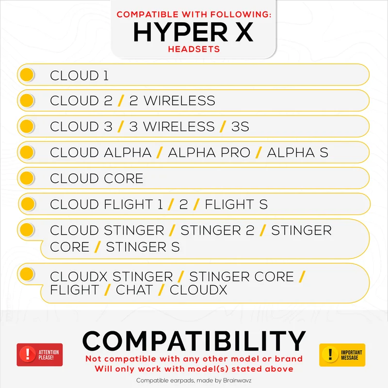 Hybrid-Ohrpolster für HyperX Cloud 1, 2/2 Wireless, Core, Flight/Flight S, Alpha/Alpha S Headsets und mehr, weiches, atmungsaktives Gewebe, kühlendes Gel, zusätzlicher Komfort, langlebig und langlebig