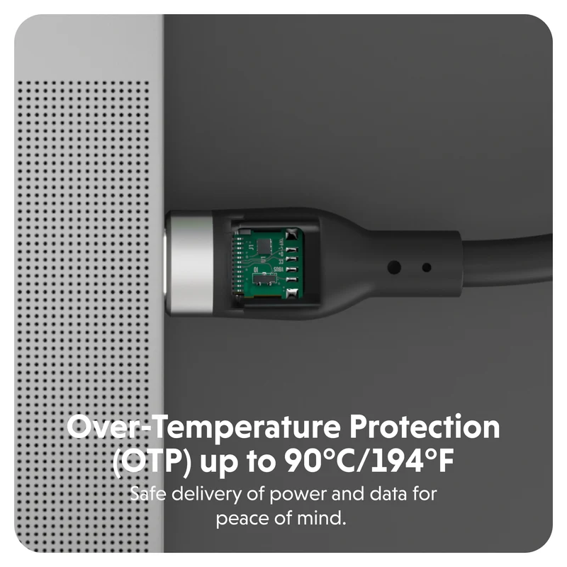HyperJuice 240W Silikon USB-C zu USB-C Kabel (6ft/2m) - Schwarz