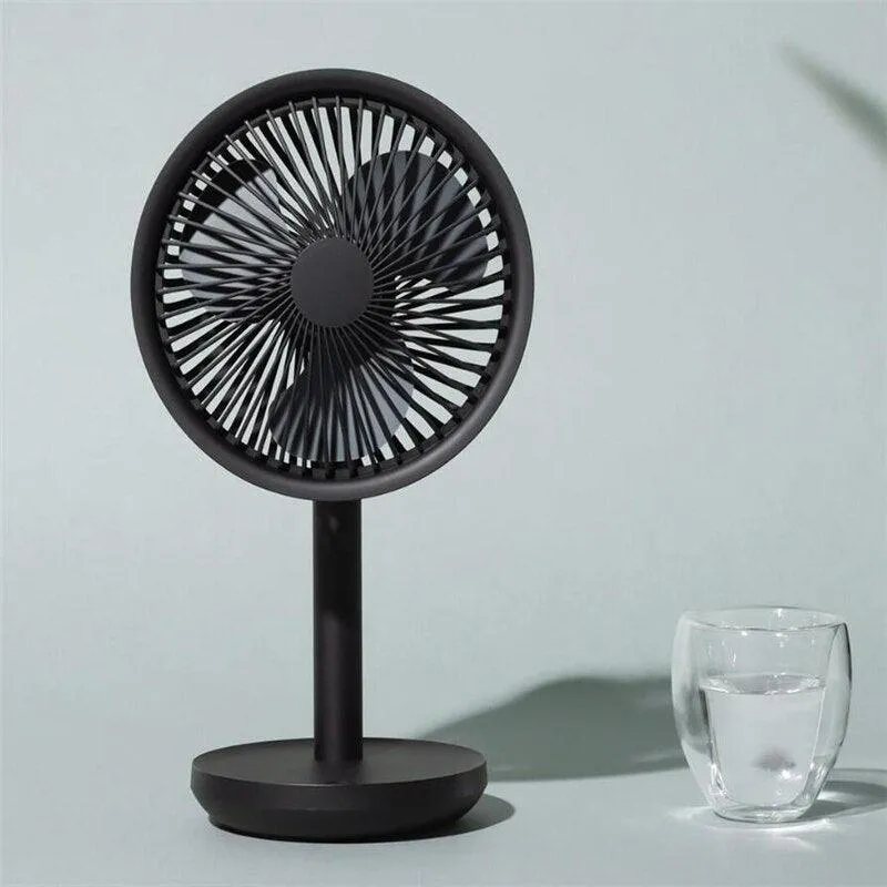 Mobiler Schreibtisch Ventilator mit integriertem Licht und wiederaufladbarem Akku (4000mAh) um 60 Grad drehbar