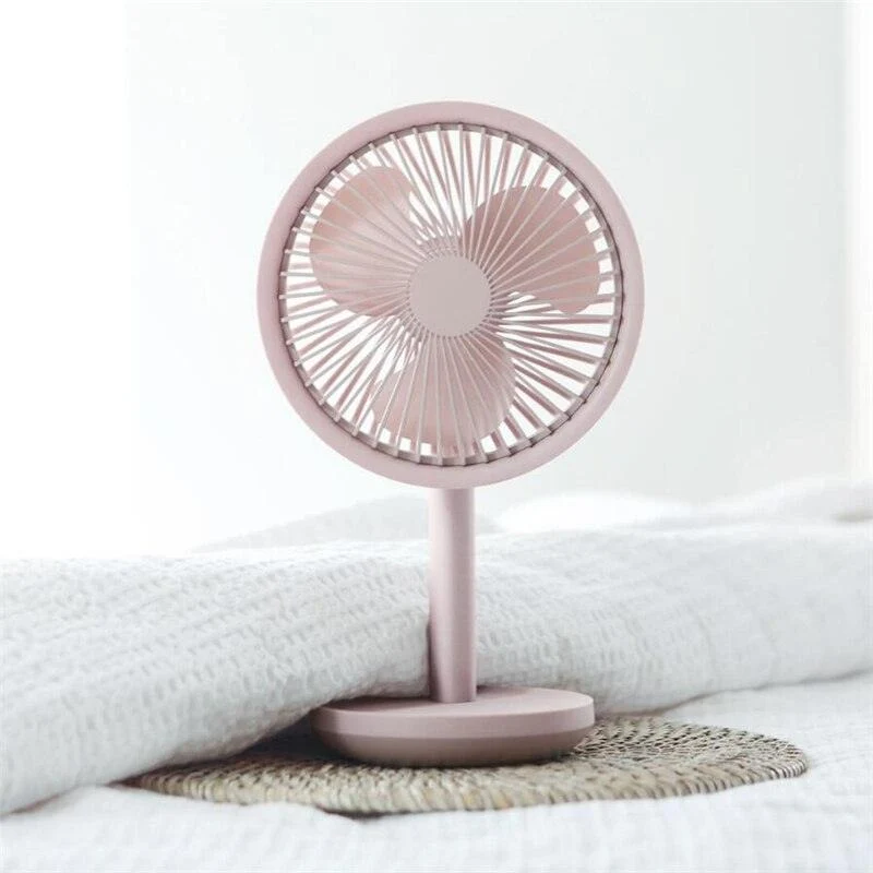 Mobiler Schreibtisch Ventilator mit integriertem Licht und wiederaufladbarem Akku (4000mAh) um 60 Grad drehbar