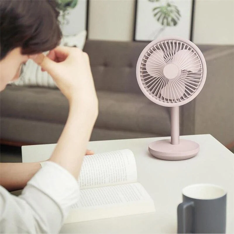 Mobiler Schreibtisch Ventilator mit integriertem Licht und wiederaufladbarem Akku (4000mAh) um 60 Grad drehbar