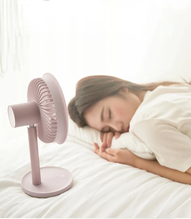 Mobiler Schreibtisch Ventilator mit integriertem Licht und wiederaufladbarem Akku (4000mAh) um 60 Grad drehbar