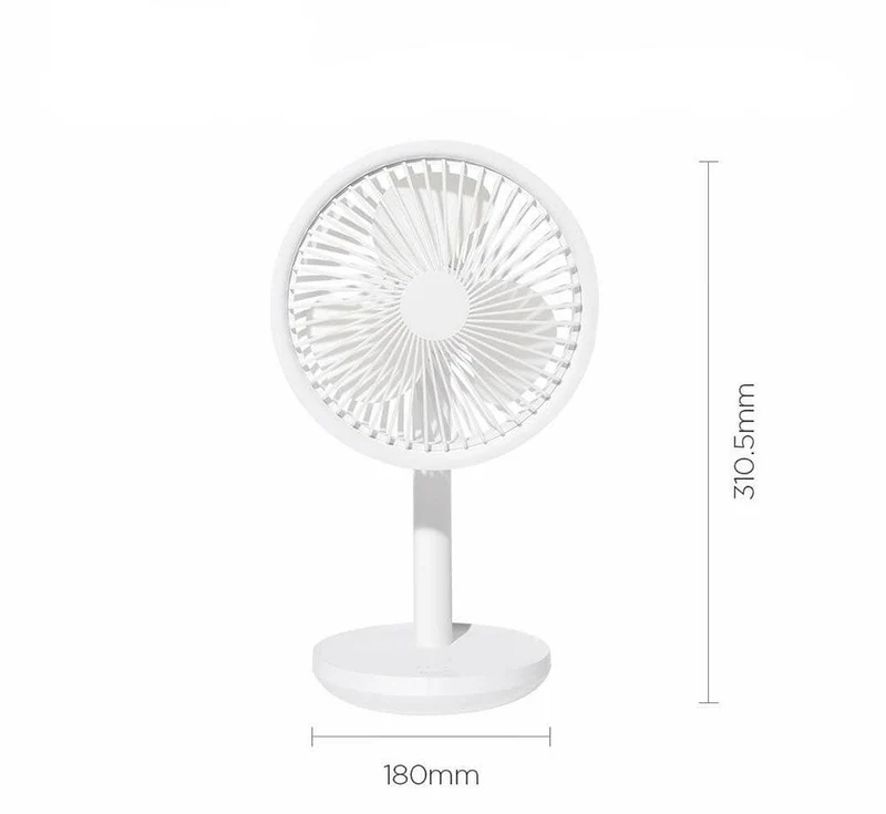 Mobiler Schreibtisch Ventilator mit integriertem Licht und wiederaufladbarem Akku (4000mAh) um 60 Grad drehbar