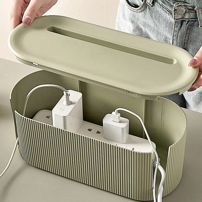 Kabel Management Box mit Deckel und Smartphone Halter, thermoplastisch