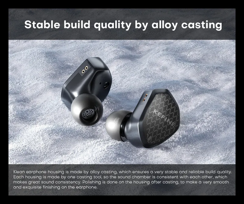 【KEFINE Klean】10mm DLC Diaphragm DD in Ear Earphones, Two Interchangeable Nozzles,Two different Sound