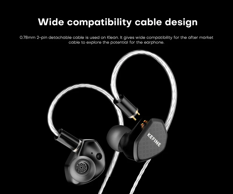 【KEFINE Klean】10mm DLC Diaphragm DD in Ear Earphones, Two Interchangeable Nozzles,Two different Sound