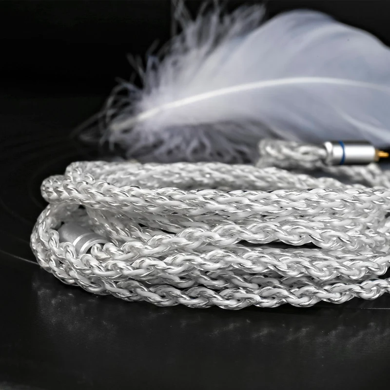 【KBEAR BaiZe】Upgrade Cable, 5N 8-Strand 144-Core High-purity Silver-plated OFC Cable